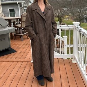 Vintage Wool Plaid Long Car Coat! EVC!